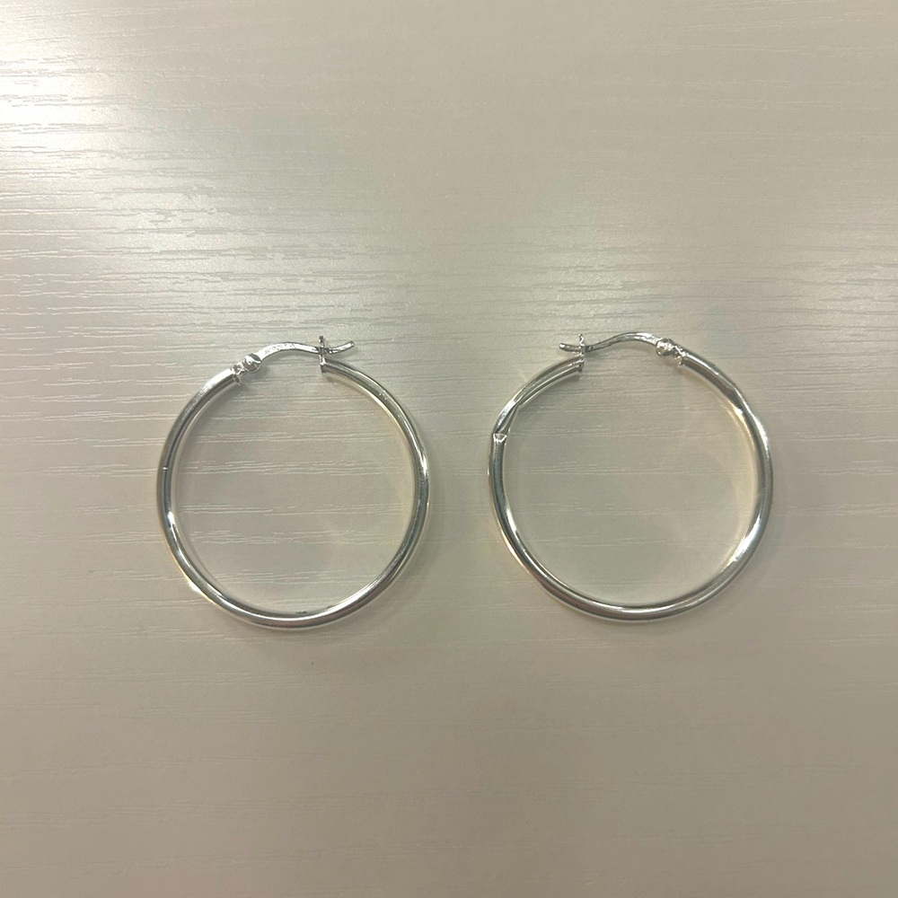Big Silver Hoop Earrings